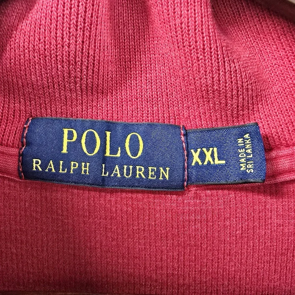 Polo Ralph Lauren XXL Red Quarter Zip Pullover Sweater Pony Cotton Mens